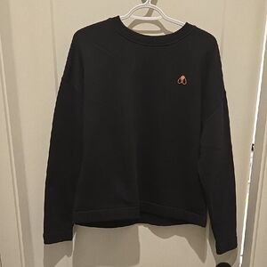 Moose Knuckles Black Crewneck Sweater with Logo